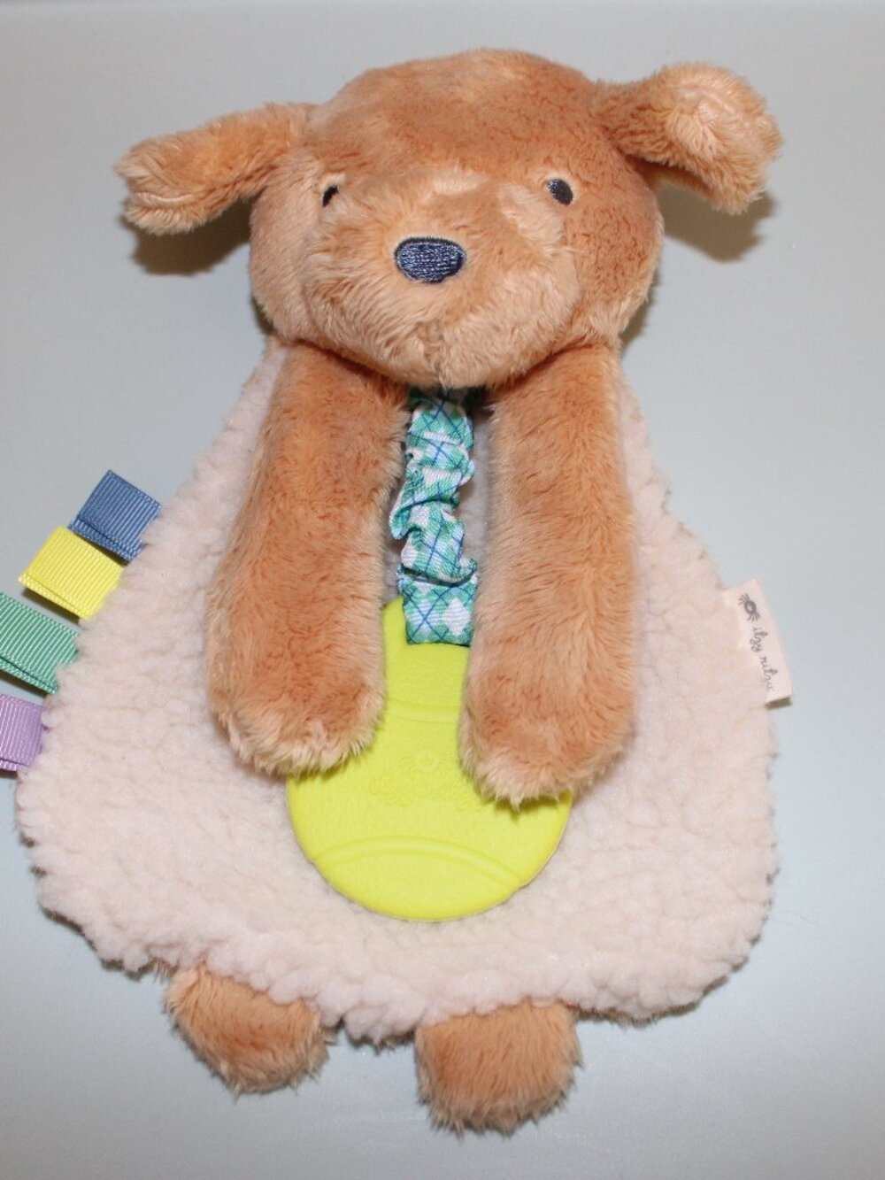Brown Dog Itzy Ritzy Lovey Teething Sherpa Knotty Toy